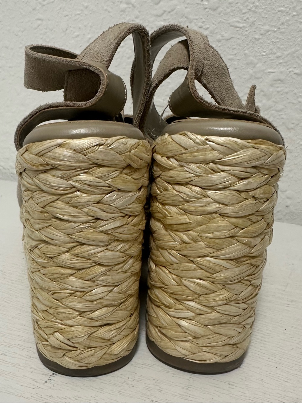 Marc fisher Women’s Taupe Suede Espadrille Wedge Sandals - Picture 5 of 8